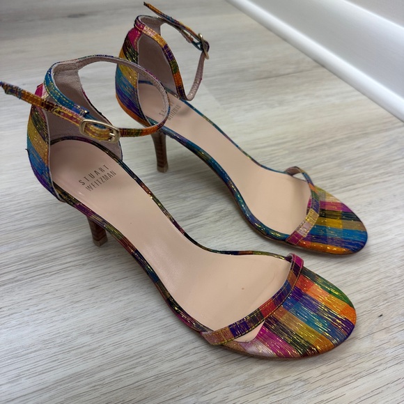 Stuart Weitzman Nunaked Metallic Multicolored Sandals - Picture 6 of 10